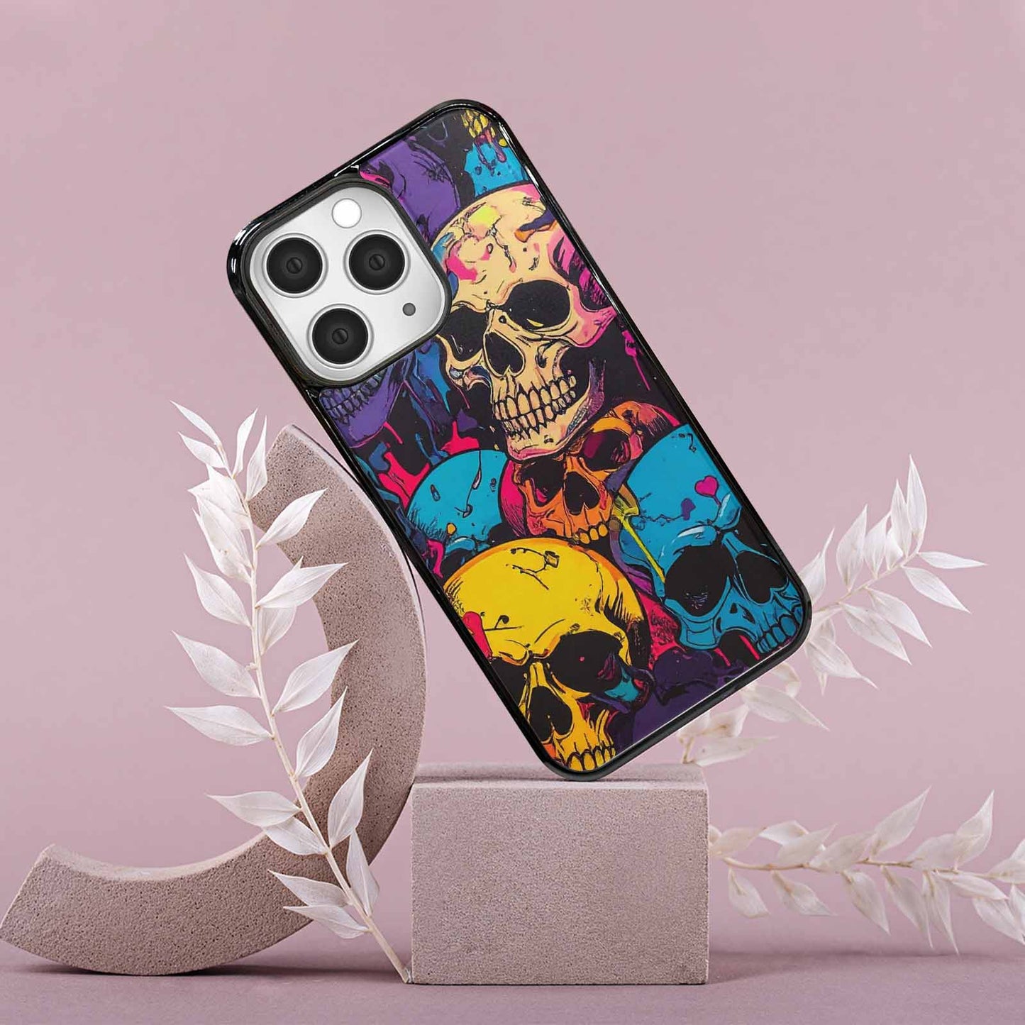 iPhone 15 Pro Max Case — 1000s Of Skulls Digital Camo Drip, Custom Phone Case