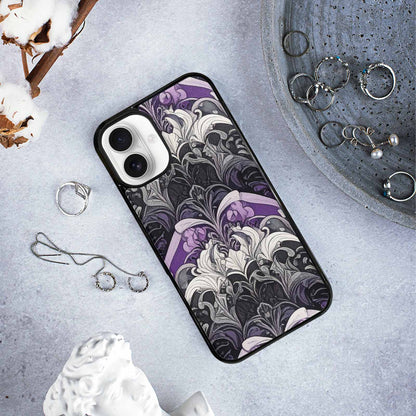 iPhone 16 Plus Case — Asexual Flag Color Theme Small Rainbow, Custom Phone Case