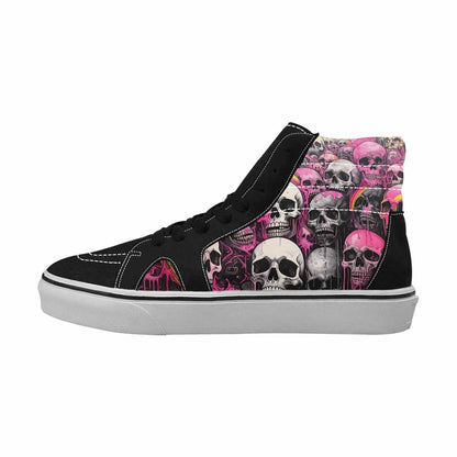 MEN'S Rainbow From Skull S High Top Canvas Vibrant Chaos Custom Sneakers