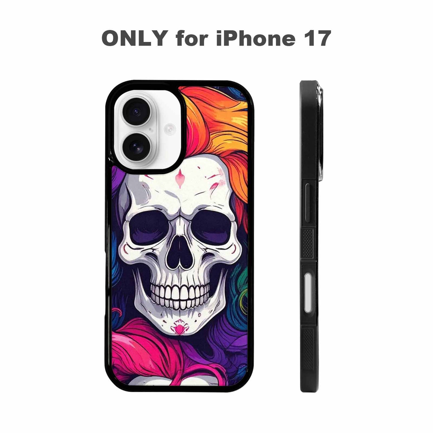 iPhone 17 Case — Pride Flag Skulls Seamless Gothic Skulls, Original Design Phone Case