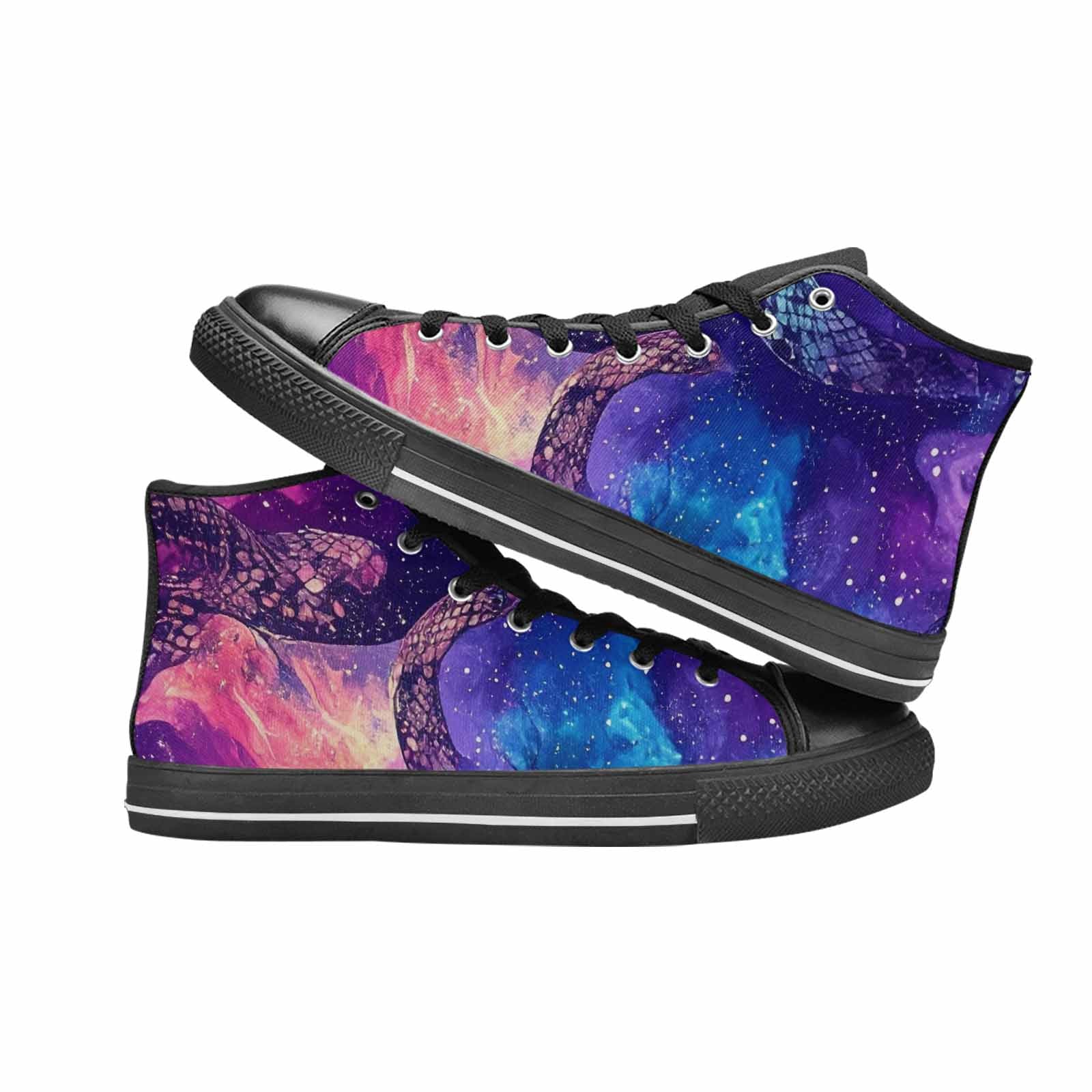 MEN'S Galaxy Snake Print High Top Canvas Y2K Custom Sneakers