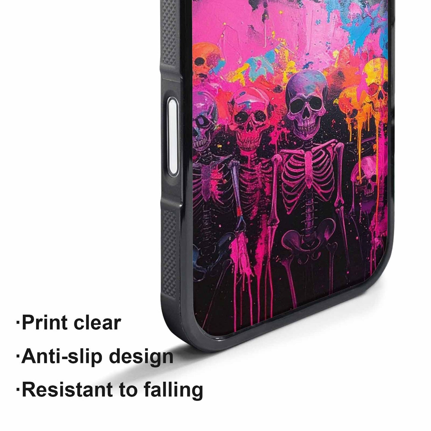 iPhone 17 Pro Case — Skeletons Neon Pink Glowskelet Hoz Original, Custom Printed Phone Case