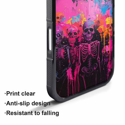 iPhone 17 Pro Case — Skeletons Neon Pink Glowskelet Hoz Original, Custom Printed Phone Case