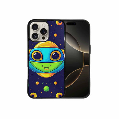 iPhone 16 Pro Max Case — Alien Ufo Cartoon Art Pattern, Original Design Phone Case