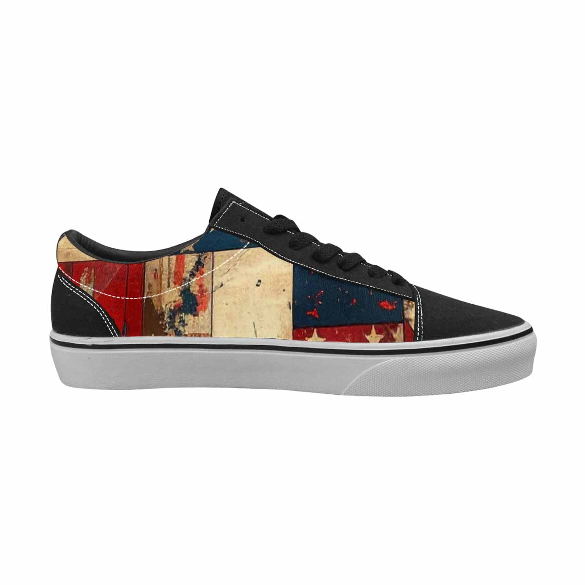 WOMEN'S American Flag Stars Canvas Lace-Up Aesthetic Custom Shoes