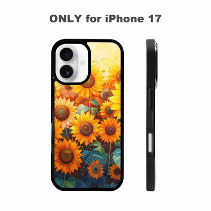 iPhone 17 Case — Full Color Vibrant Sunflower Floral, Custom Designed Case Cover