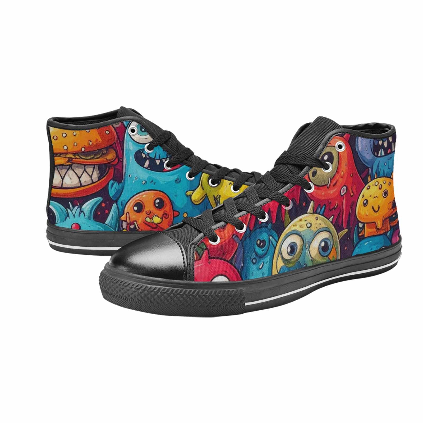 MEN'S Cartoon Monster Character High Top Canvas Vivid Custom Sneakers