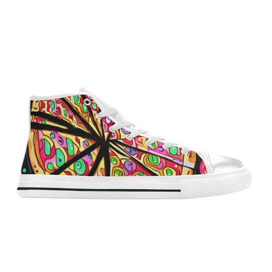 WOMEN'S Pizza Fantasy Art High Top Canvas Cottagecore Sneakers