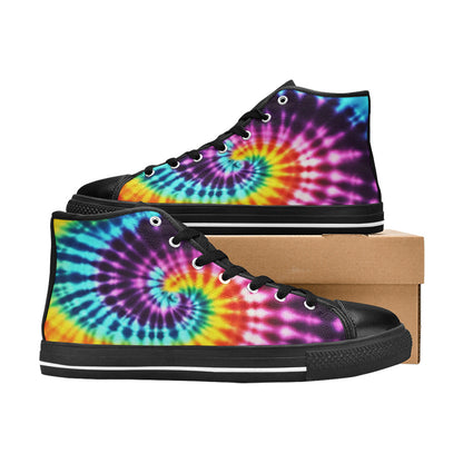 WOMEN'S Cc Tie Dye Art High Top Canvas Aesthetic Shoes