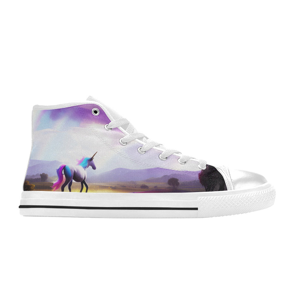 MEN'S Unicorn Beauty Art Men’S High Top Canvas Cottagecore Custom Sneakers