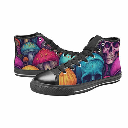WOMEN'S Mushroom Skull High Top Canvas Cottagecore Custom Shoes
