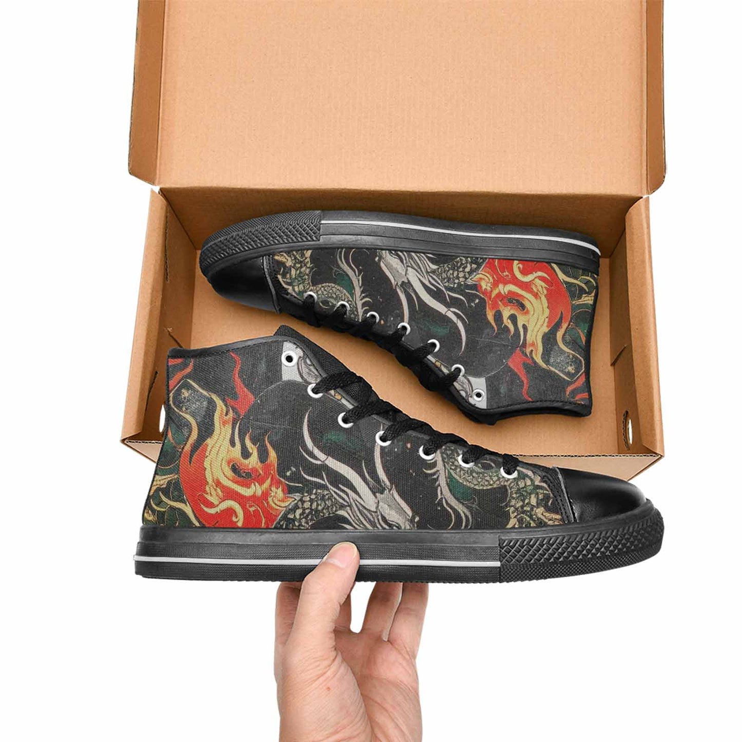 MEN'S Dragon Scale Fantasy High Top Canvas Vivid Sneakers
