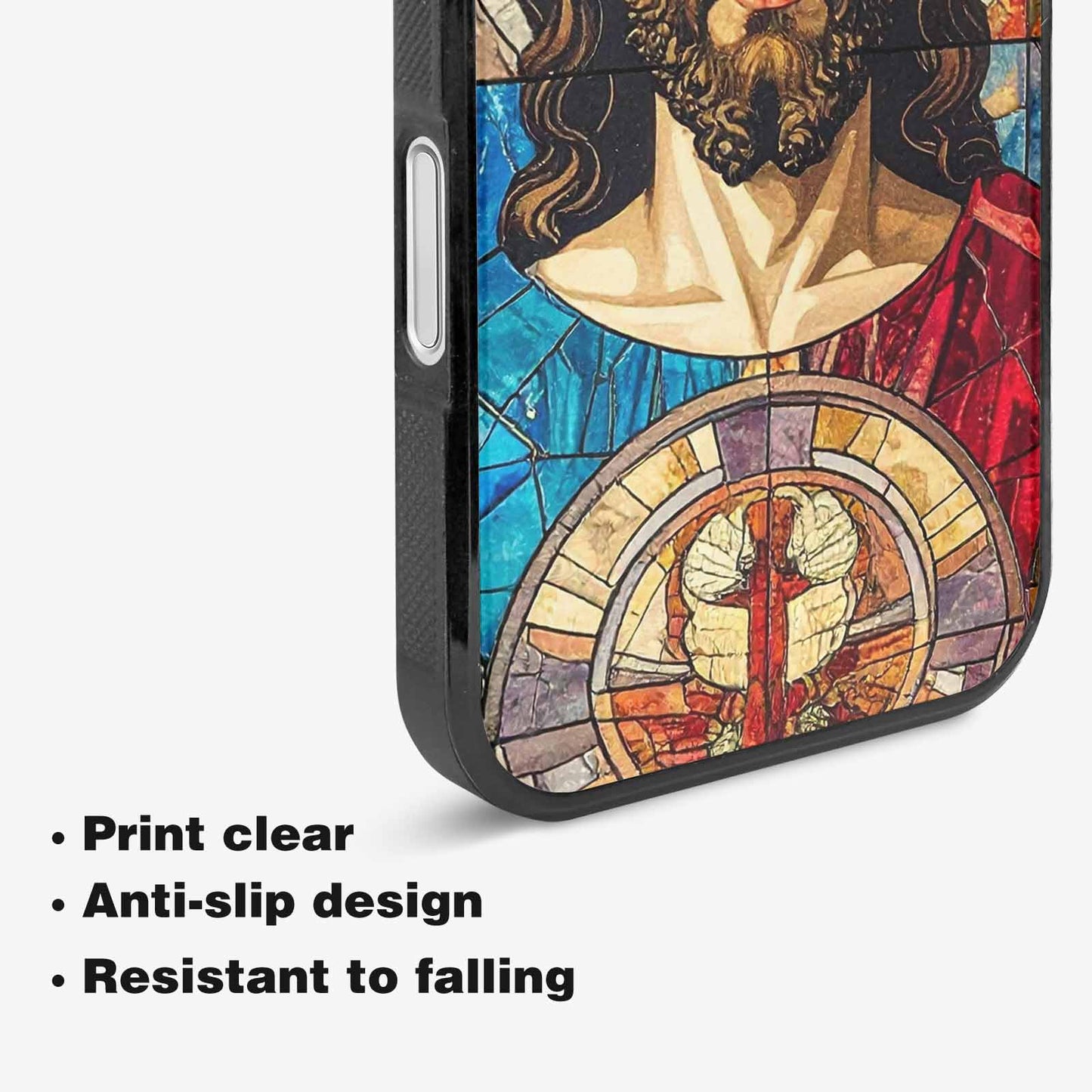 iPhone 16 Plus Case — Jesus Face Small Cross And Faith, Unique Phone Case Design