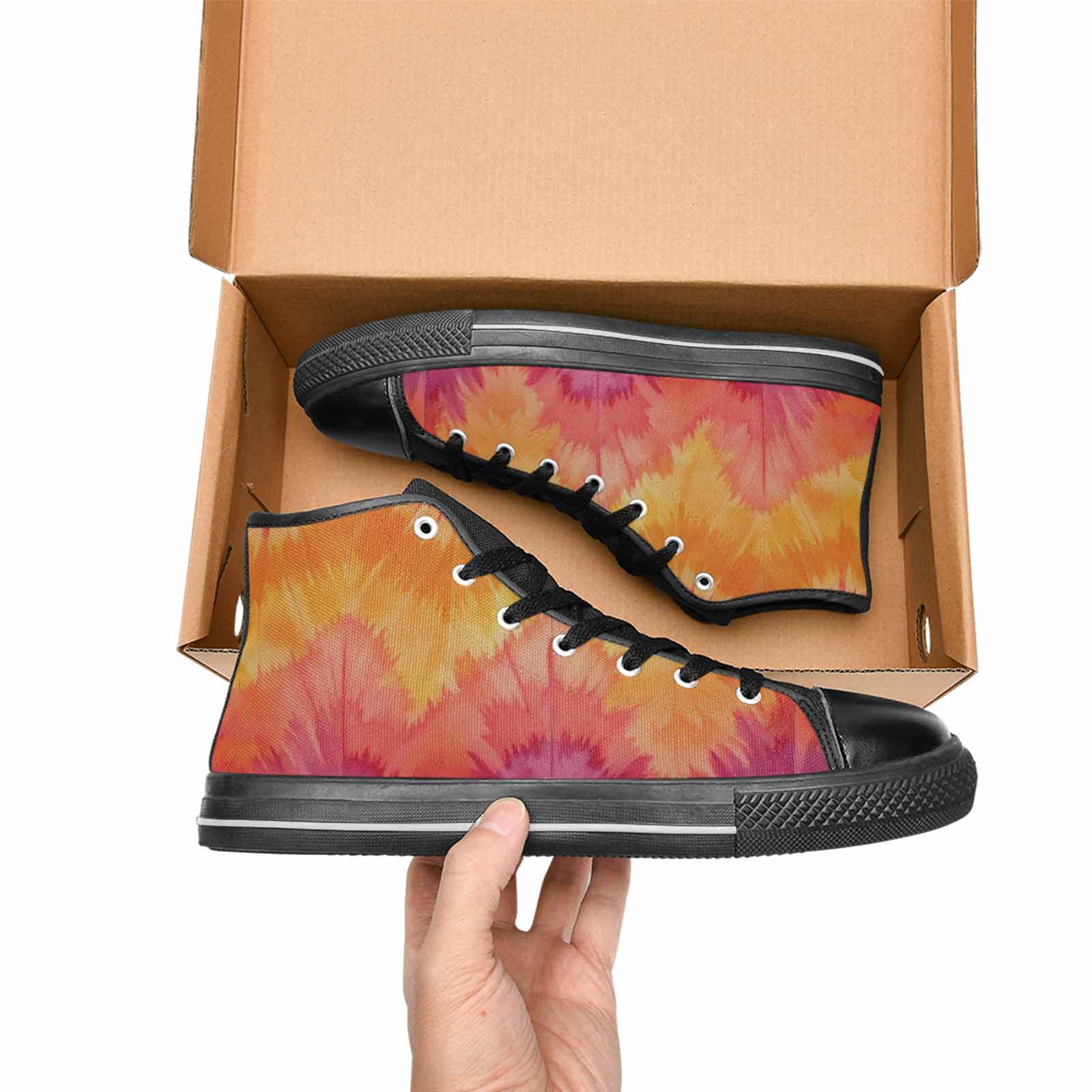 WOMEN'S Tie Dye - High Top Canvas Surreal Custom Sneakers