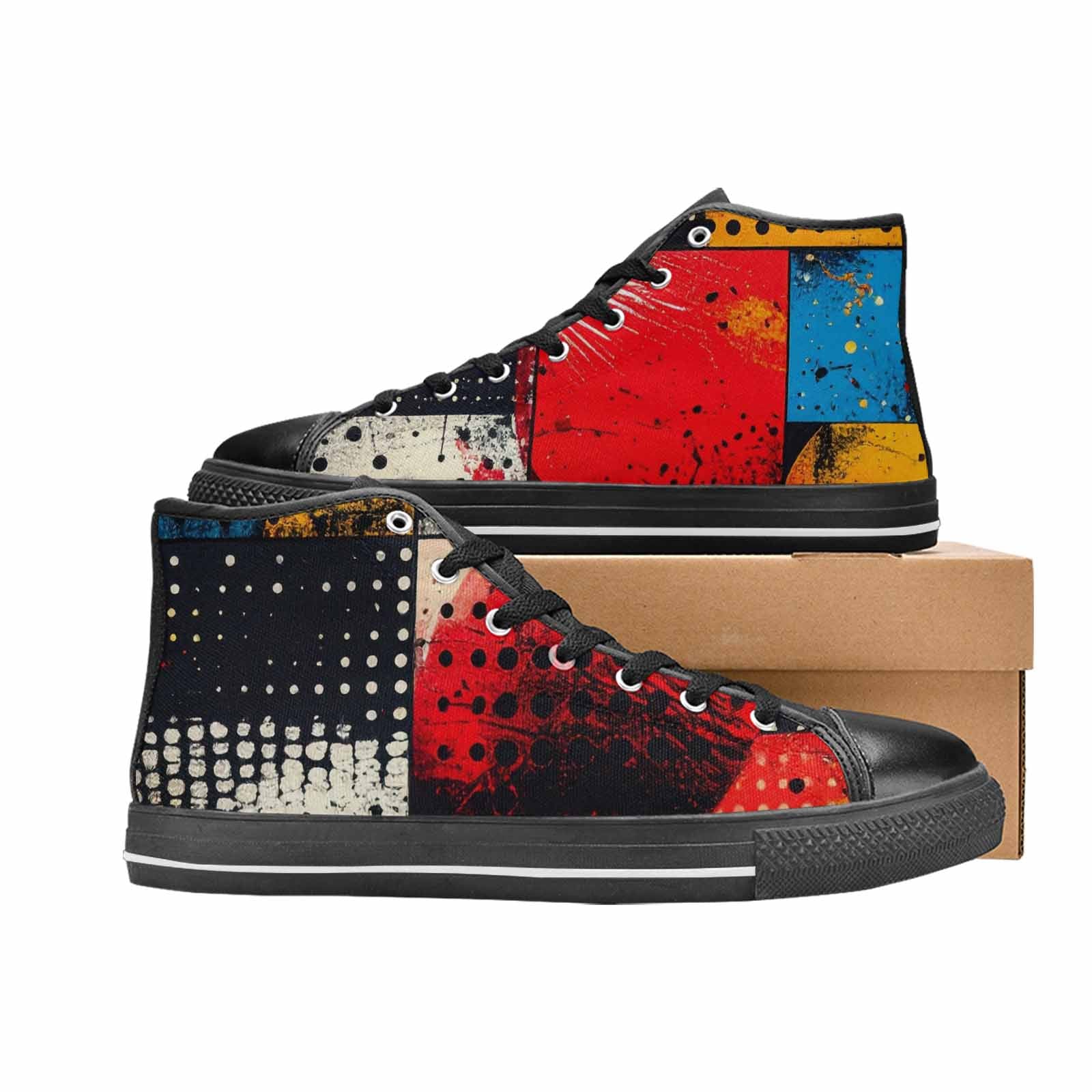 WOMEN'S Comic Book Halftone High Top Canvas Y2K Custom Sneakers