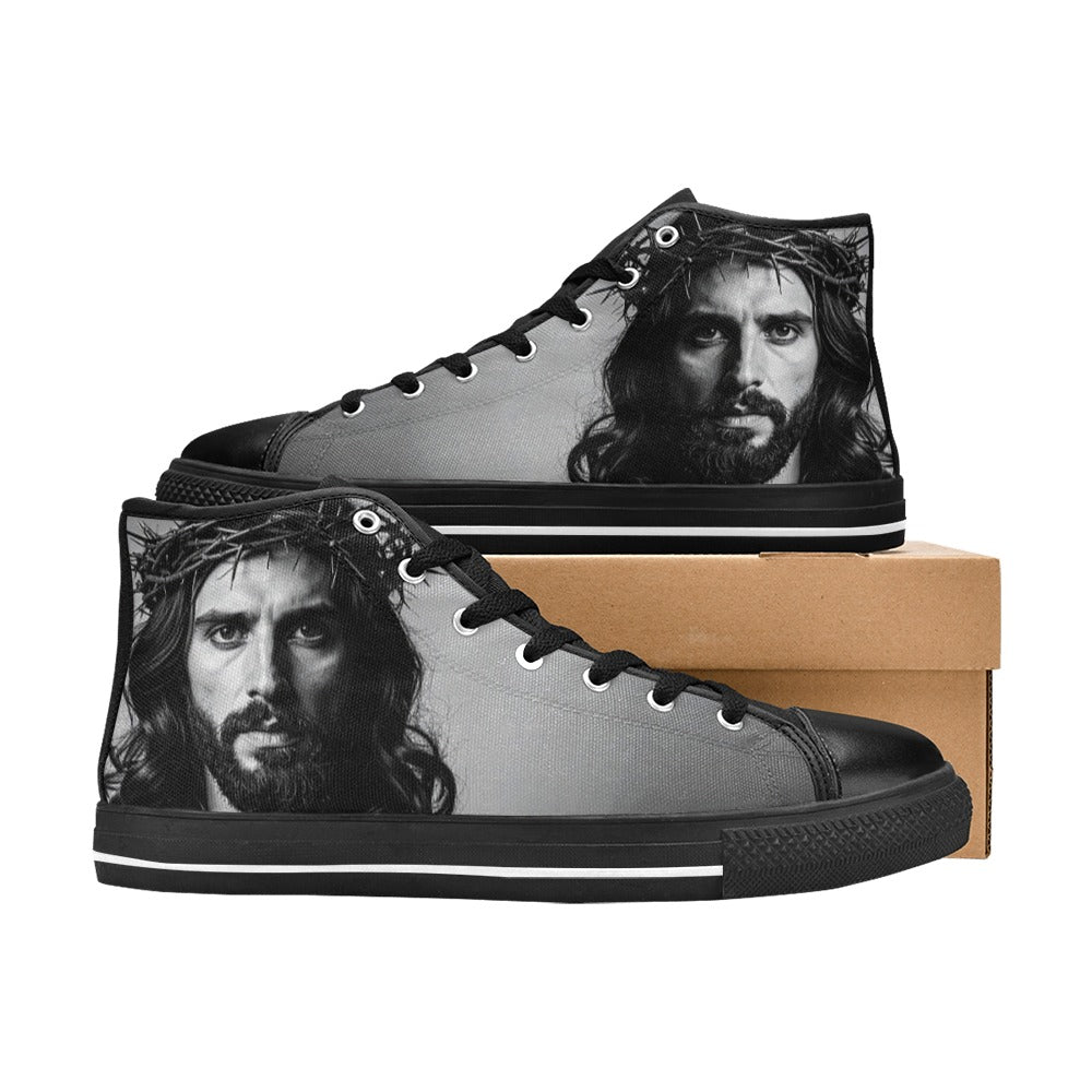 WOMEN'S Jesus37 High Top Canvas Grunge Custom Shoes