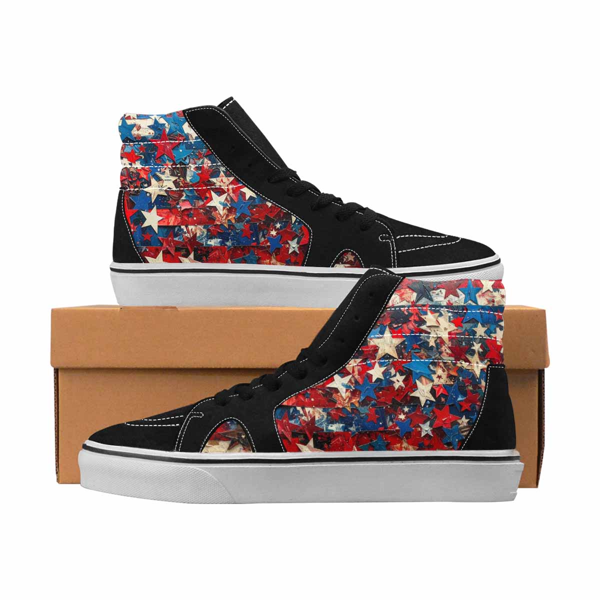 MEN'S Patriotic High Top Canvas Graphic Print Dark Academia Sneakers