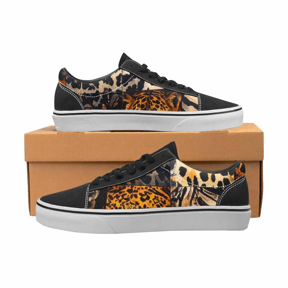 MEN'S Animal Print Canvas Lace-Up Surreal Custom Sneakers