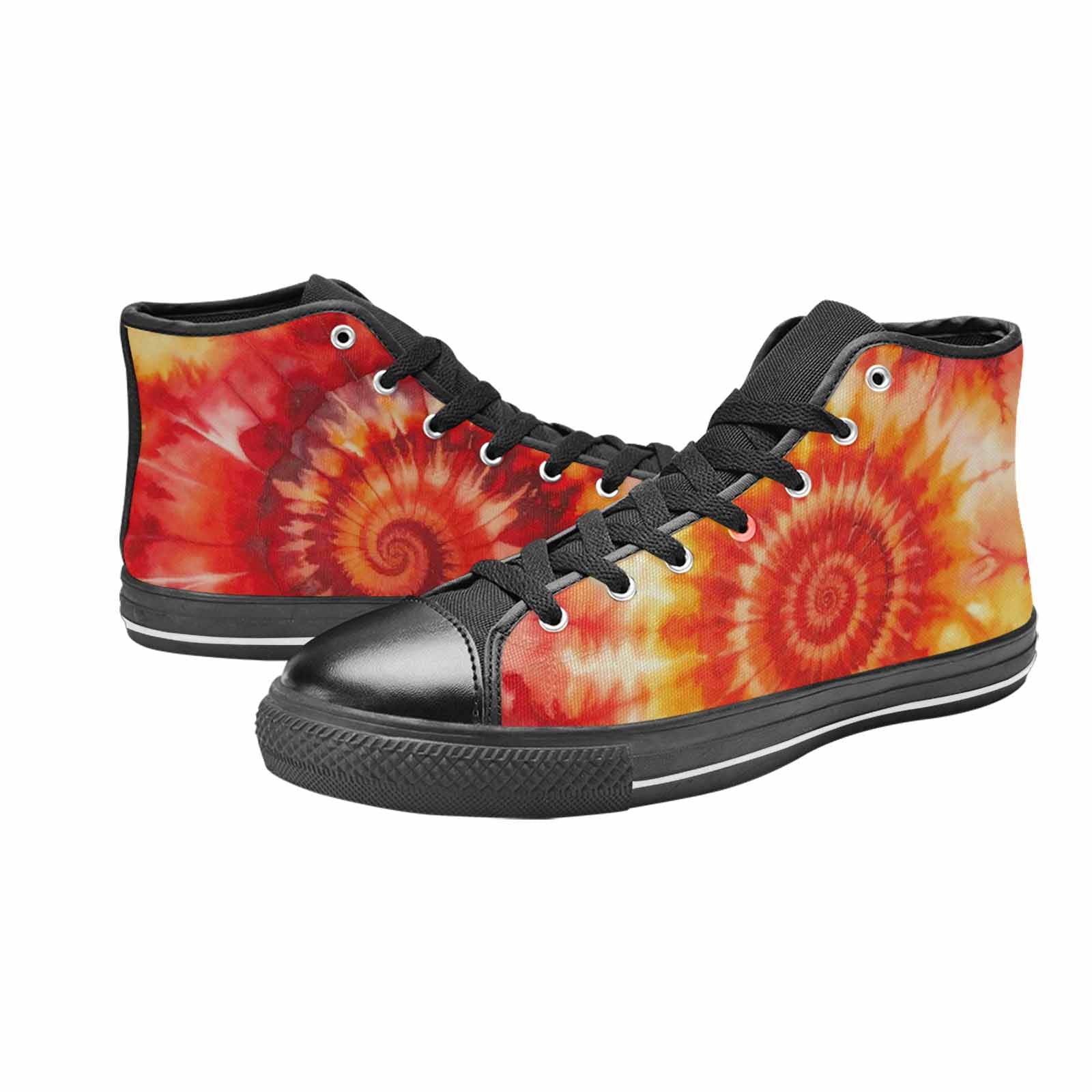 MEN'S Tie Dye - High Top Canvas Wallpaper Art Shoes