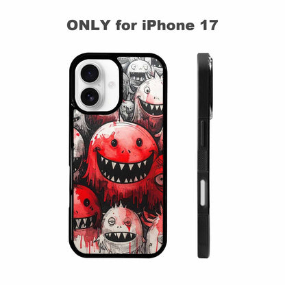 iPhone 17 Case — Black &amp; Red Ink Cartoon Cute, Customized Protective Case