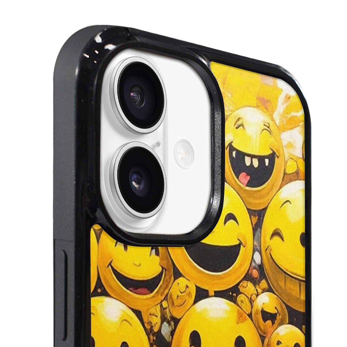 iPhone 17 Case — Melting Moon Smiley Yellow Original Art, Custom Designed Case Cover