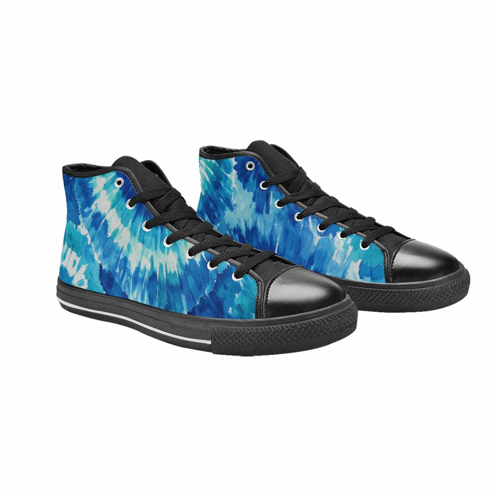 WOMEN'S Tie Dye - High Top Canvas Vibrant Chaos Custom Sneakers