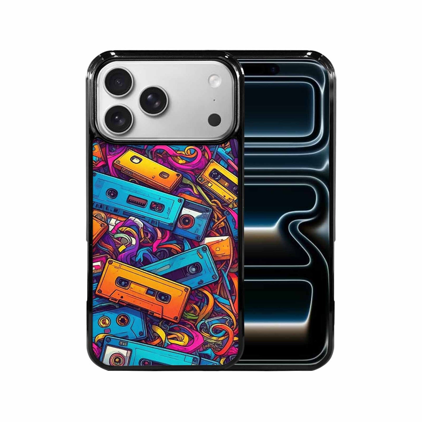 iPhone 17 Pro Max Case — Retro Cassette Tape Pattern Retro Vintage, Custom Art Phone Cover