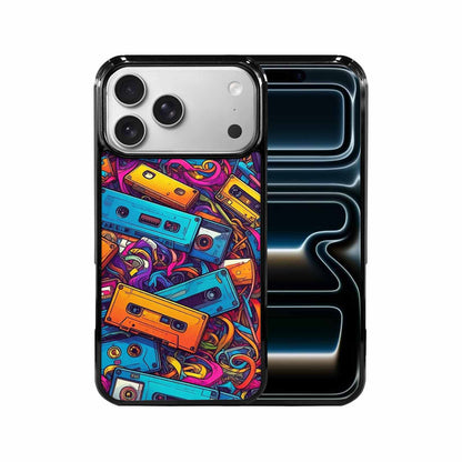 iPhone 17 Pro Max Case — Retro Cassette Tape Pattern Retro Vintage, Custom Art Phone Cover