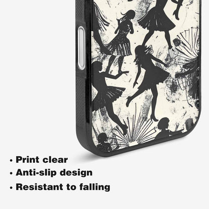 iPhone 16 Case — Bold Dancing Figure Line Art Pattern, Unique Phone Case Design