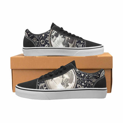 WOMEN'S Wolves Everywhere Collage Canvas Lace-Up Wallpaper Art Sneakers
