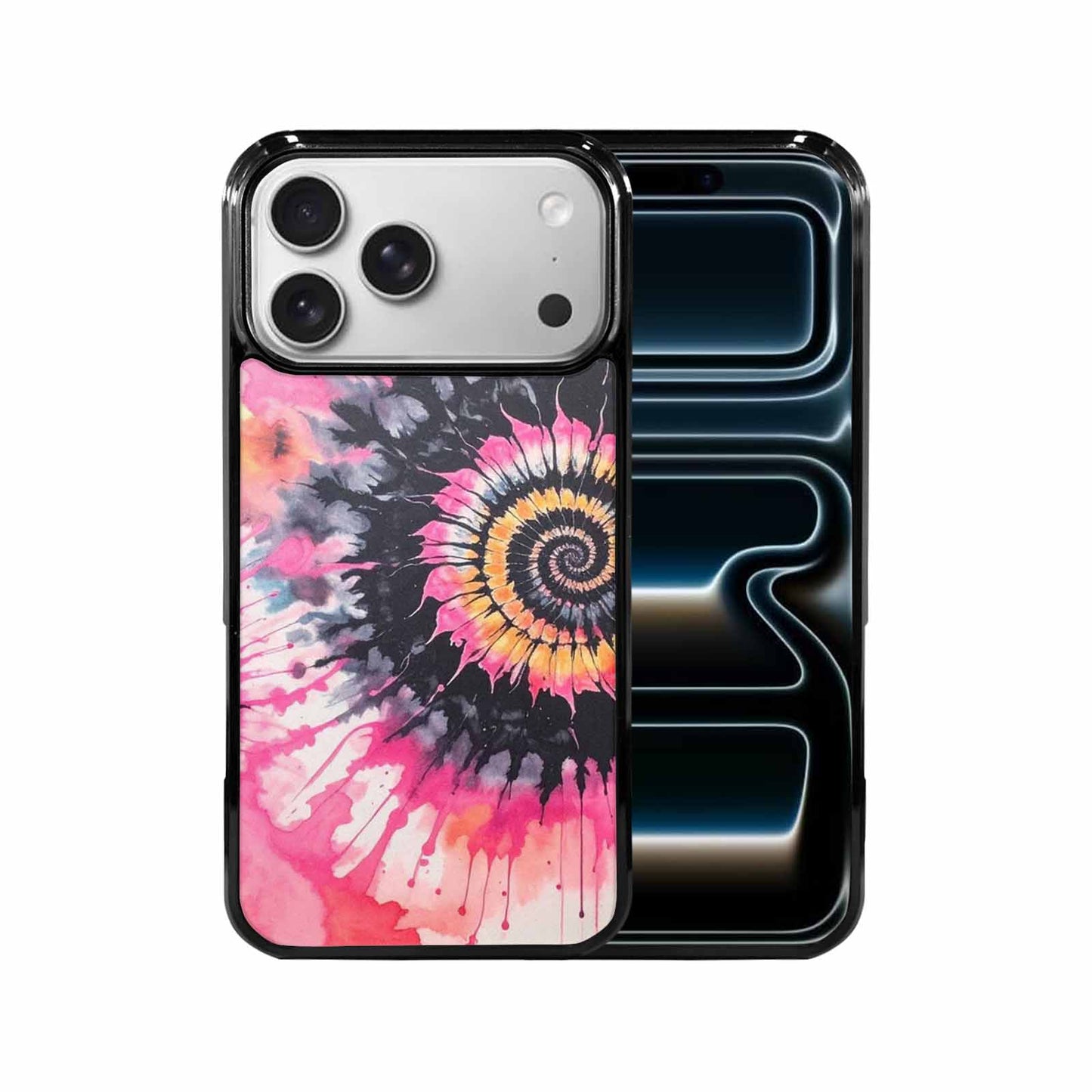 iPhone 17 Pro Max Case — Tie Dye Swirls Black Tie Dye, Custom Made Phone Cover