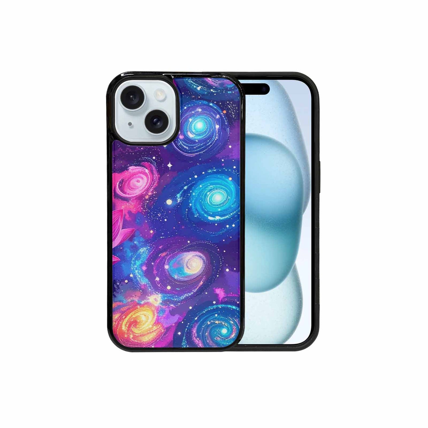 iPhone 15 Case — Lotus Galaxy Art Seamless Pattern Vibrant, Custom Printed Phone Case