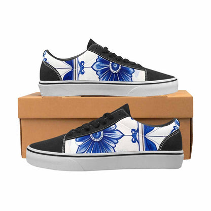 WOMEN'S Talavera Tile Floral Canvas Lace-Up Vivid Custom Shoes