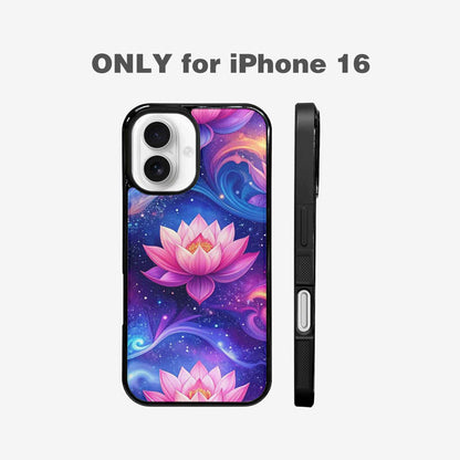 iPhone 16 Case — Lotus Galaxy Art Seamless Pattern Vibrant, Custom Printed Phone Case