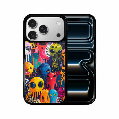 iPhone 17 Pro Case — Melting Aliens Pattern Hundreds Of Alien, Custom Art Phone Cover