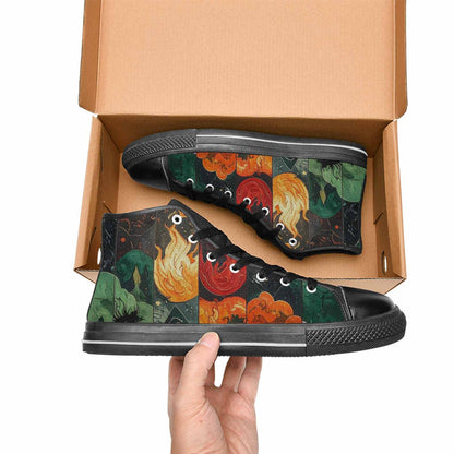 WOMEN'S Dragon Scale Fantasy High Top Canvas Vibrant Chaos Shoes
