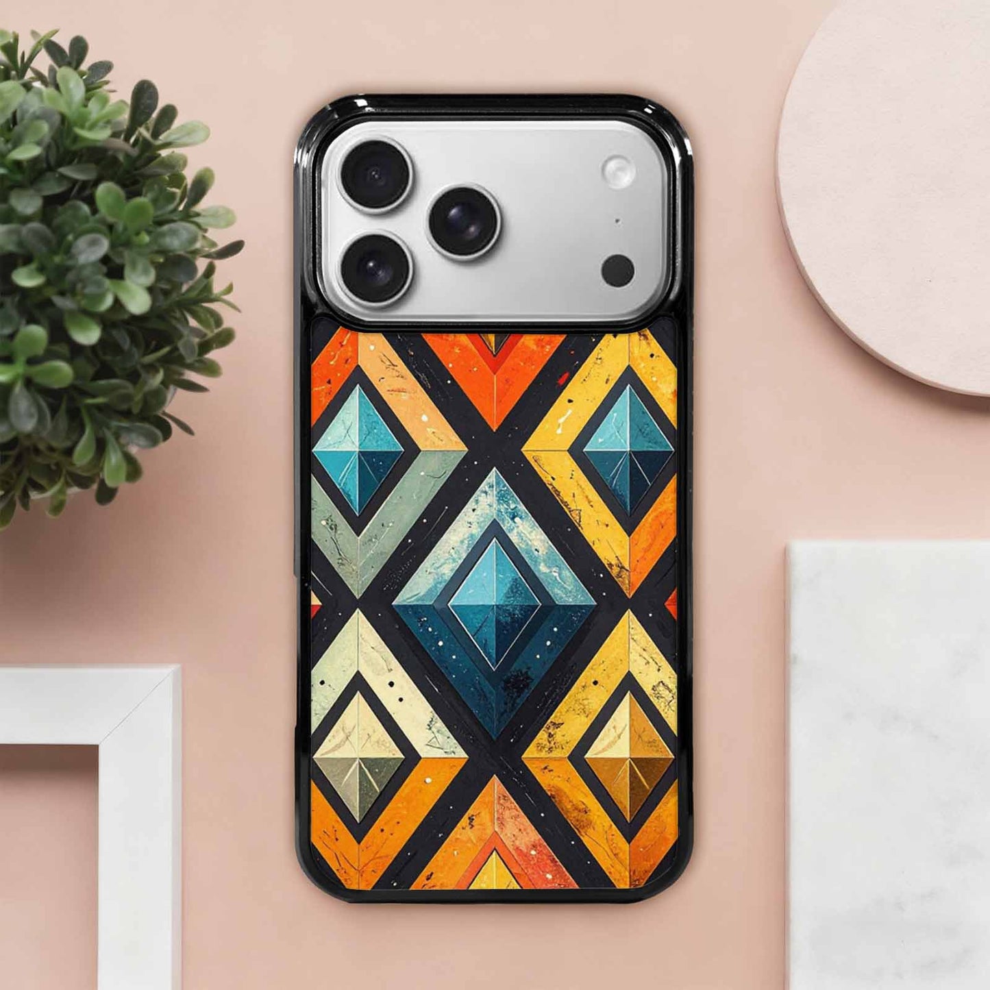 iPhone 17 Pro Max Case — Vintage Summer Diamond Retro Vintage, Customized Protective Case