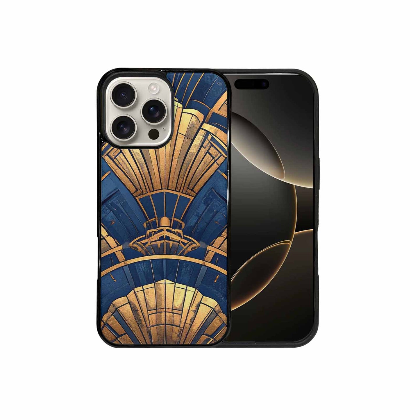 iPhone 16 Pro Max Case — Art Deco Illustration Pattern, Personalized Phone Case