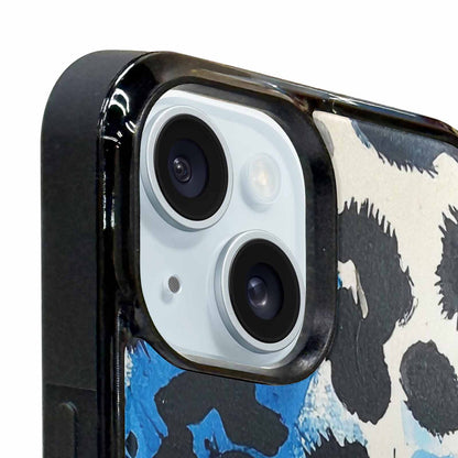 iPhone 15 Case — Animal Print Black Blue Ink Animal, Customized Protective Case