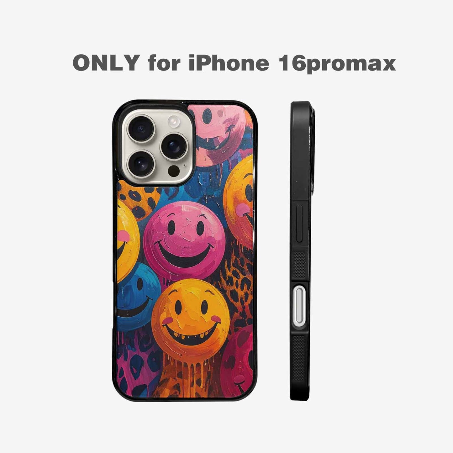 iPhone 16 Pro Max Case — Smiley Faces Animal Printsmile P7v, Custom Designed Case Cover