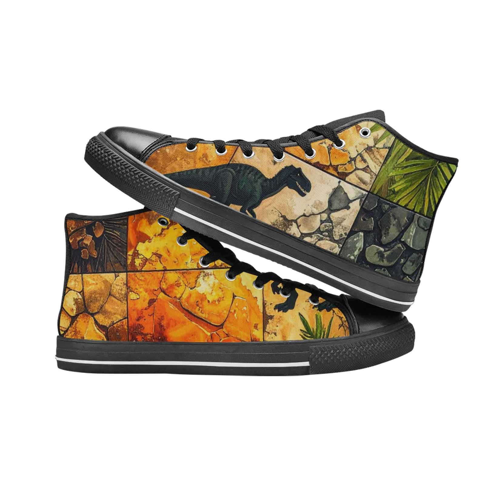 WOMEN'S Dinosaur Silhouette High Top Canvas Vivid Sneakers