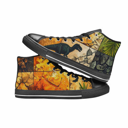 WOMEN'S Dinosaur Silhouette High Top Canvas Vivid Sneakers