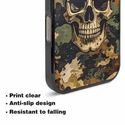iPhone 16 Pro Max Case — Military Camo Skull Custom, Unique Phone Case Design