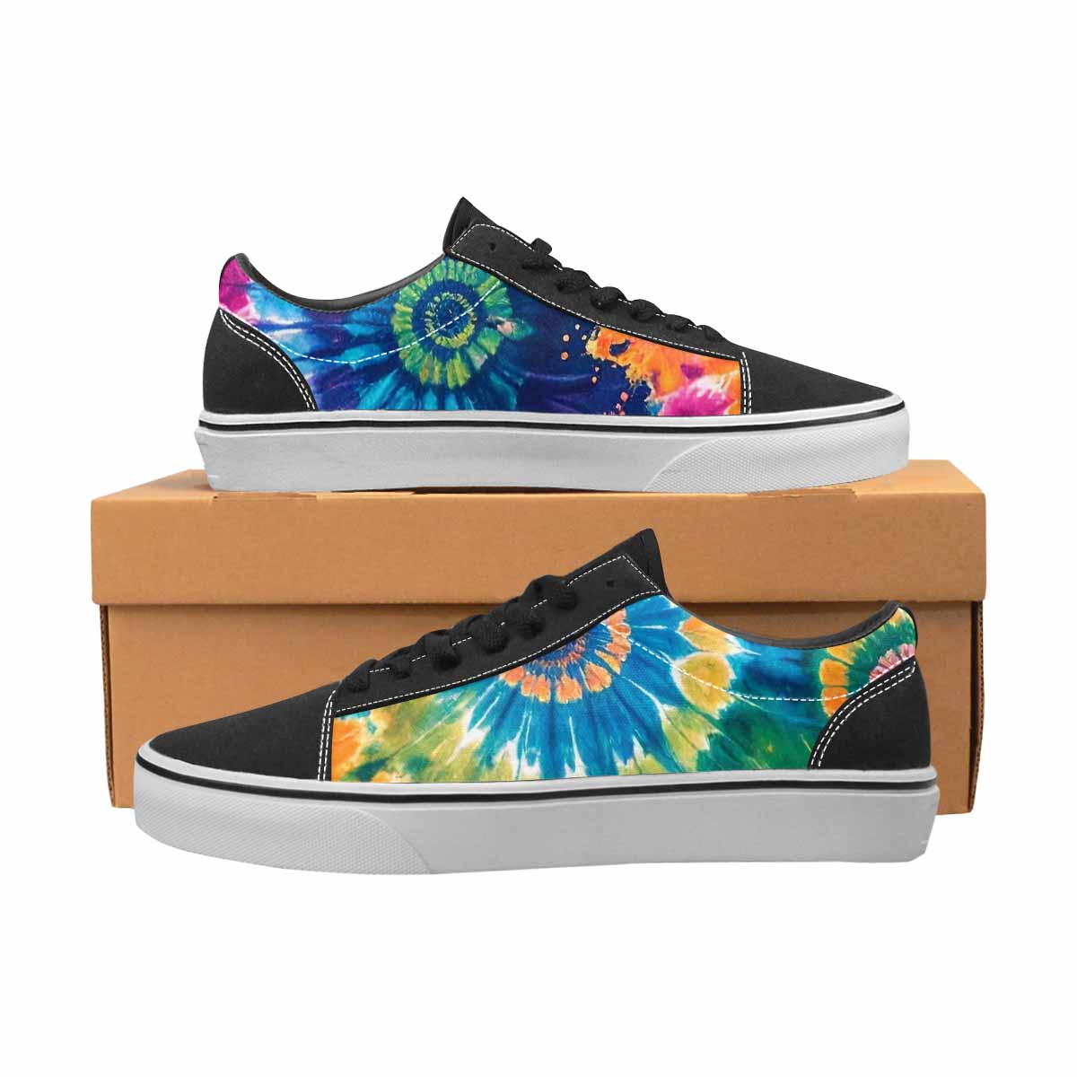 WOMEN'S Tie Dye Mixed Style Canvas Lace-Up Neon Fantasy Shoes