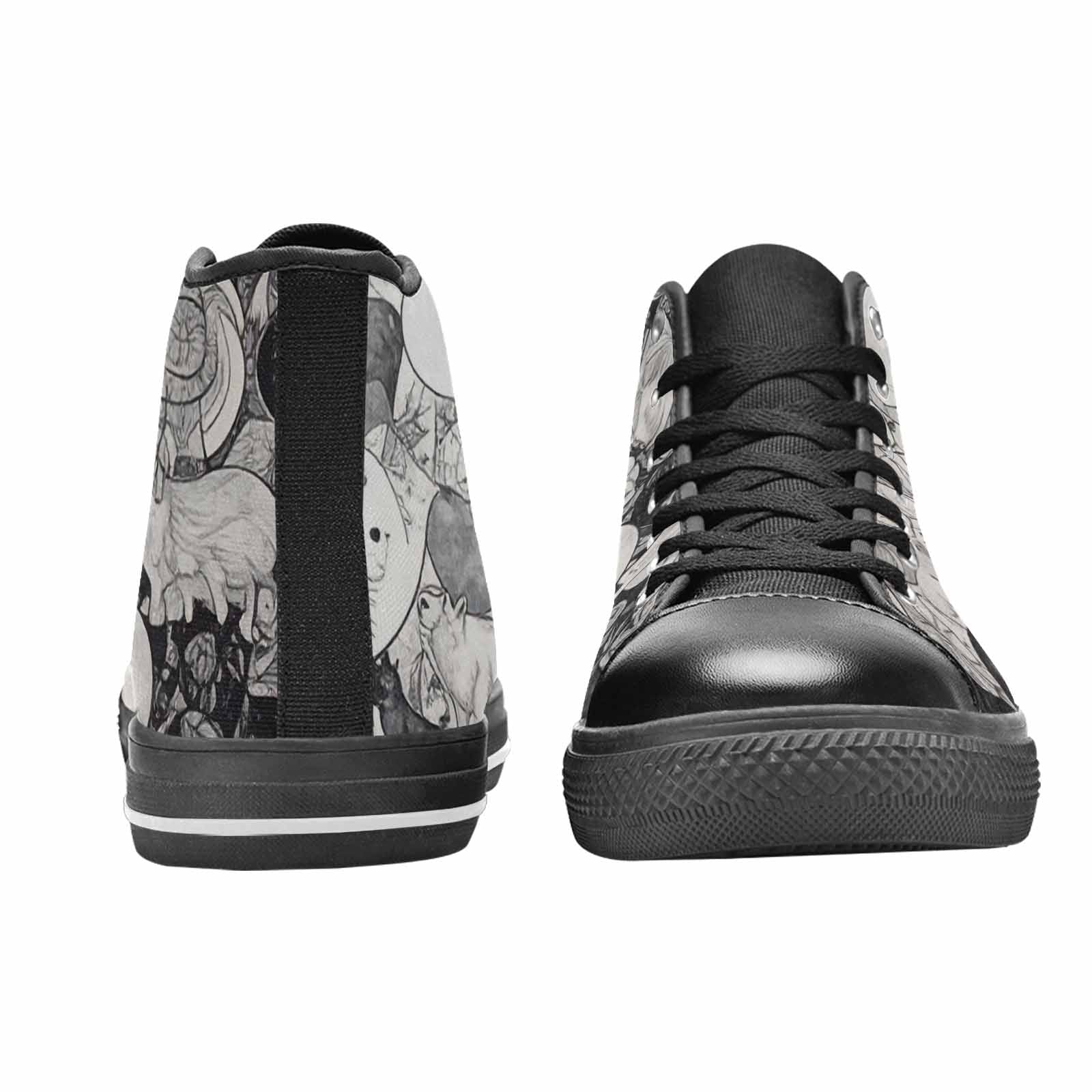 WOMEN'S Wolves Everywhere Collage High Top Canvas Cottagecore Custom Shoes
