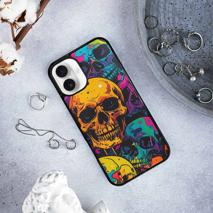 iPhone 16 Plus Case — 1000s Of Skulls Digital Camo Drip, Custom Printed Phone Case
