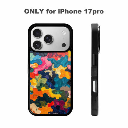 iPhone 17 Pro Case — Camo Patches Full Color Vibrant Camo, Customized Protective Case