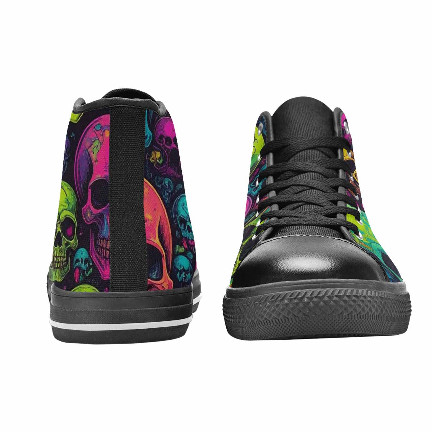 MEN'S Skulls - Neon High Top Canvas Aesthetic Custom Sneakers