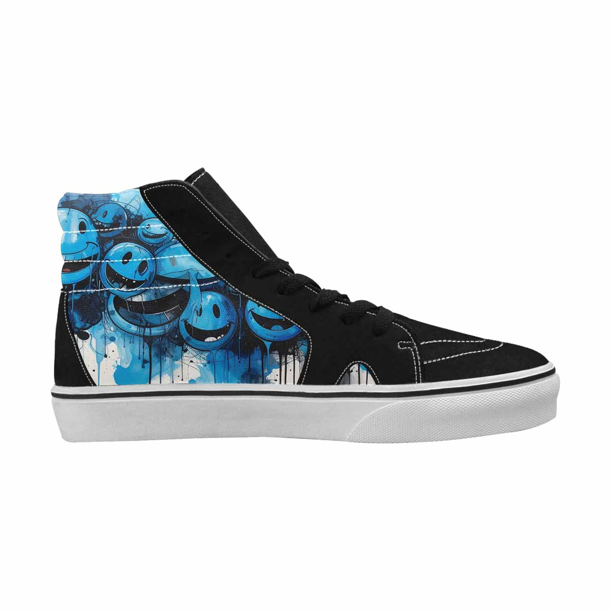 MEN'S Melting Moon Smiley High Top Canvas Kaleidoscope Sneakers
