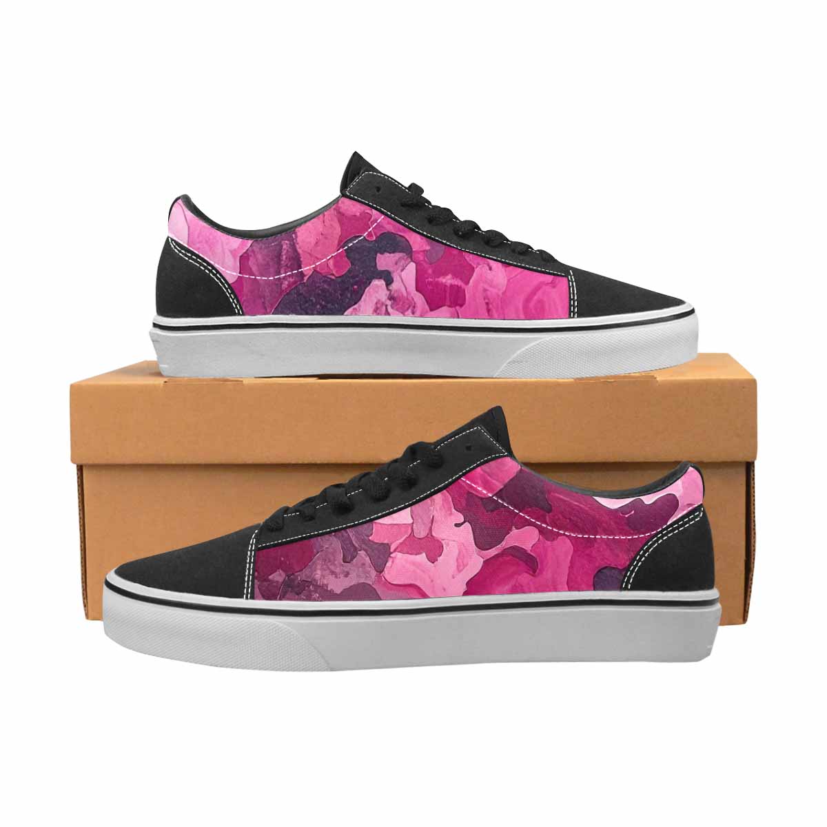 MEN'S Military Camouflage Blotch Canvas Lace-Up Dark Academia Custom Sneakers